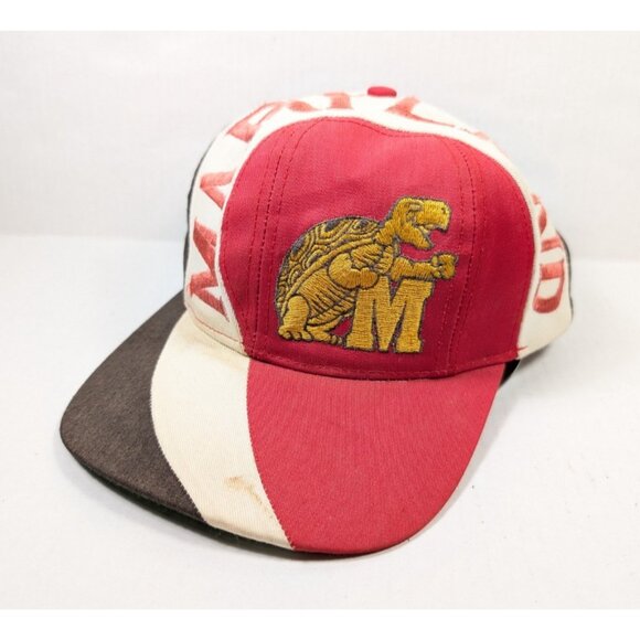Vintage Maryland Terrapins Hat READ Snapback Twin Enterprise Stripe 90s Terps - Picture 1 of 13